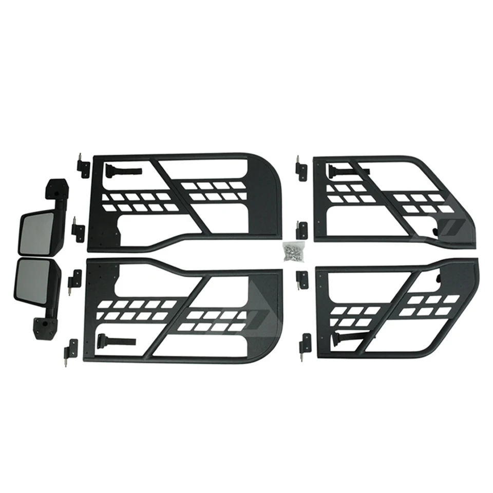 ZADARMO leto 4-dverové rúrkové polovičné dvere s 2 bočnými zrkadlami pre Jeep Wrangler JK 2007-2017 J196 LANTSUN