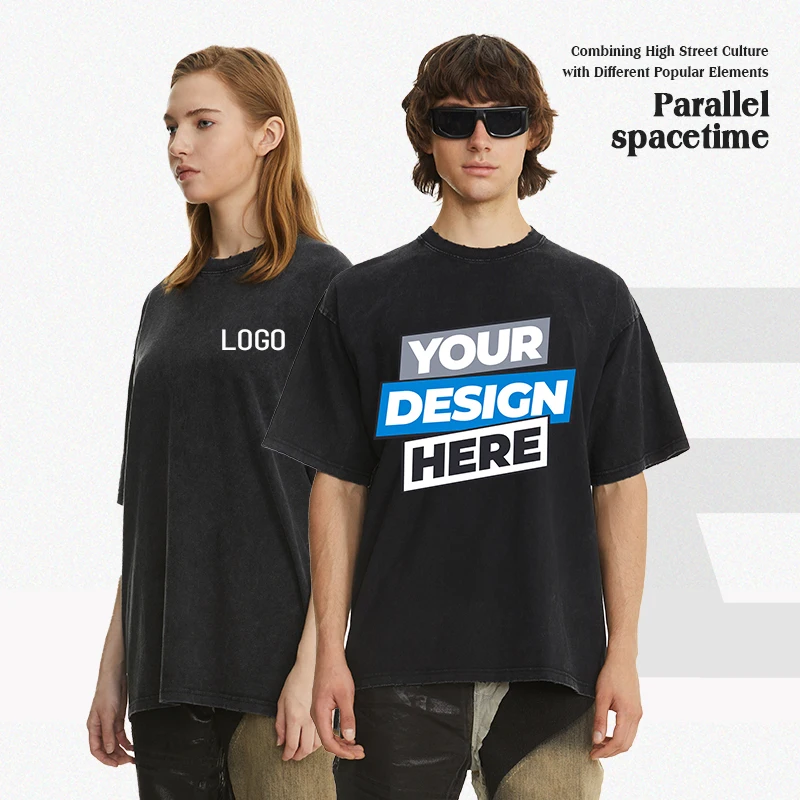 ZADARMO Prispôsobené logo Heavyweight 100% bavlna 260GSM Tričká Unisex Cotton Men Tričká Streetwear min.