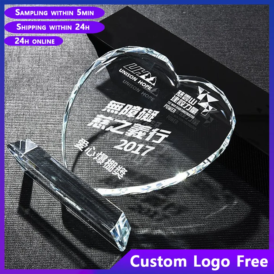 ZADARMO Vlastné srdiečko v tvare krištáľovej trofejy Pár darček svadobné darčeky COLMATES Darčekové suveníry ozdoby High-end Creative Creative