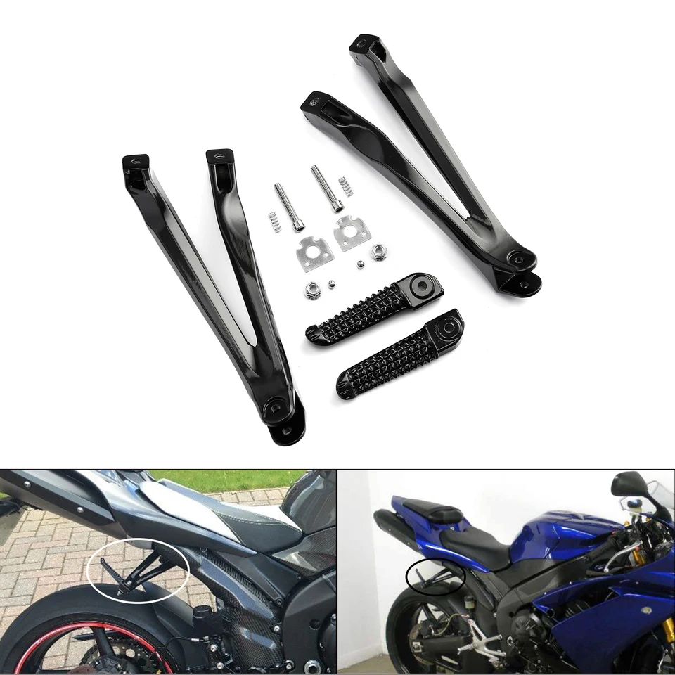 Zadná držiak na nohy s nohami pre nohy pre Yamaha YZF R1 YZFR1 2004 2005 2006 2007 2008 Motocykel