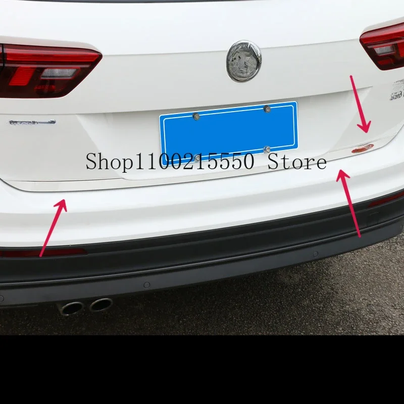 Zadná oceľ zadné kmeňa kľučky kľučky zadnej brány Trip Brána Čím Črapový štýl pre Volkswagen Tiguan L 2017 2018 2019 2020