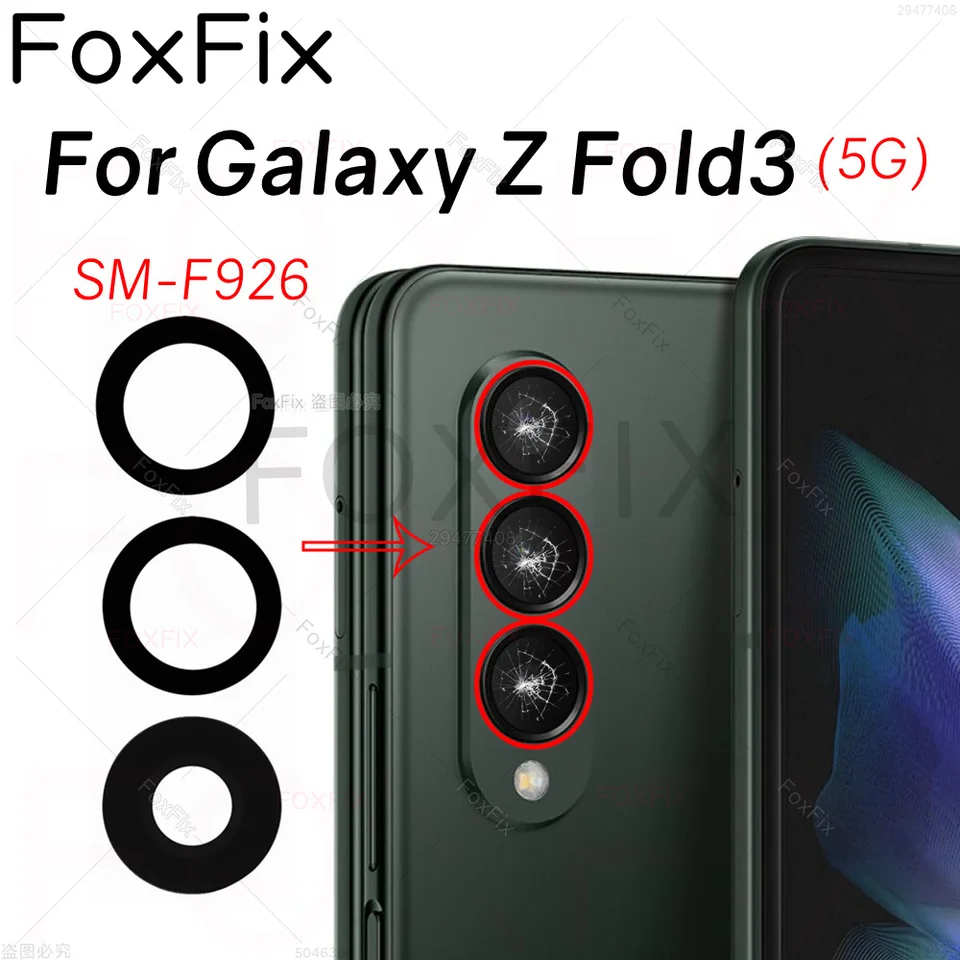 Zadná sklenená šošovka pre zadnú kameru pre Samsung Galaxy Z Fold3-Ploch 3 5G SM-F926 Výmena nálepky lepidla
