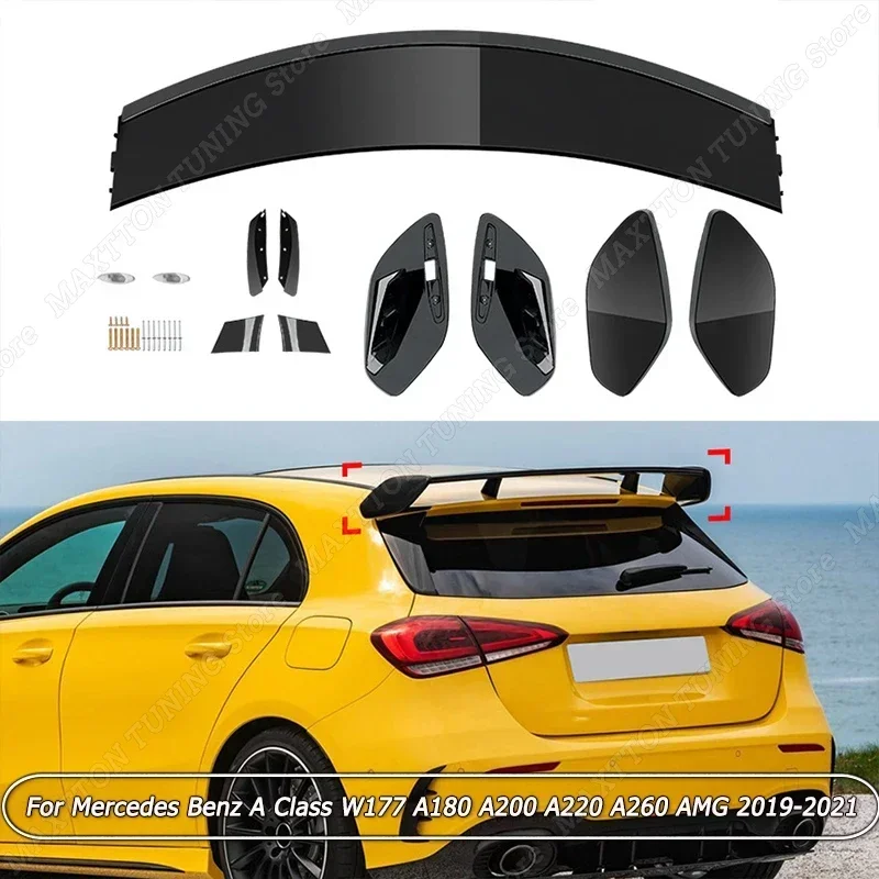 Zadná strešná strešná strecha krídla Kit Kit Tunning ABS Gloss Black pre Mercedes Benz trieda W177 A180 A200 A220 A260 AMG 2019-2021