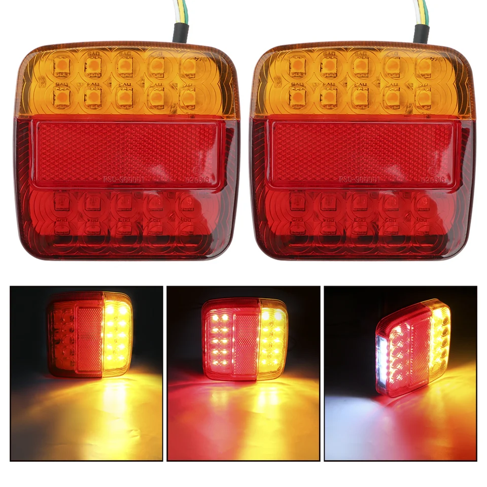 Zadná zadná brzdová zastávka Lampa 1 pár prívesu Truck Caravan Taillight 12v 26 LED diódy zadné svetlo