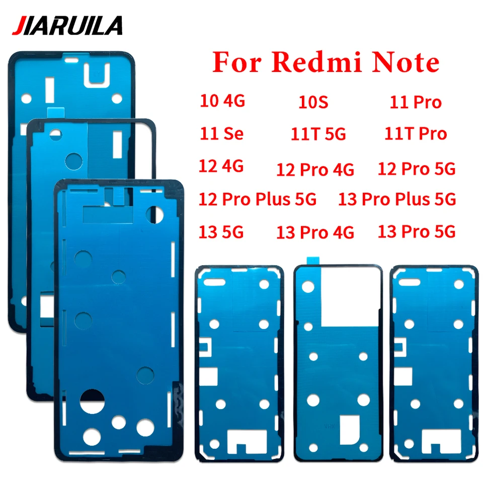 Zadné dvere kryt zadného krytu lepidla páska páska vodotesná pre Xiaomi Redmi Note 10 4G 10S 11 SE 11T 5G Pro 12 13 Pro Plus 5G
