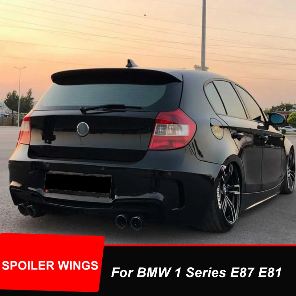 Zadné krídlo pre BMW 1 Series E87 E81 Hatchback 116i 120i 118i 2004-2012 Čierny uhlíkový strešný kmeňa veka Krídla Krídle Krídle