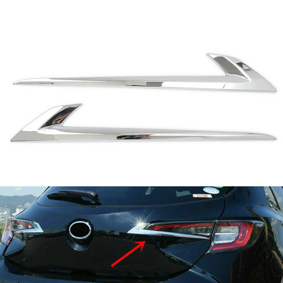 Zadné zadné svetlo lampa obočia prúžky pre Toyota Corolla hatchback 2019 2020 ABS Chrome Chrome Očap