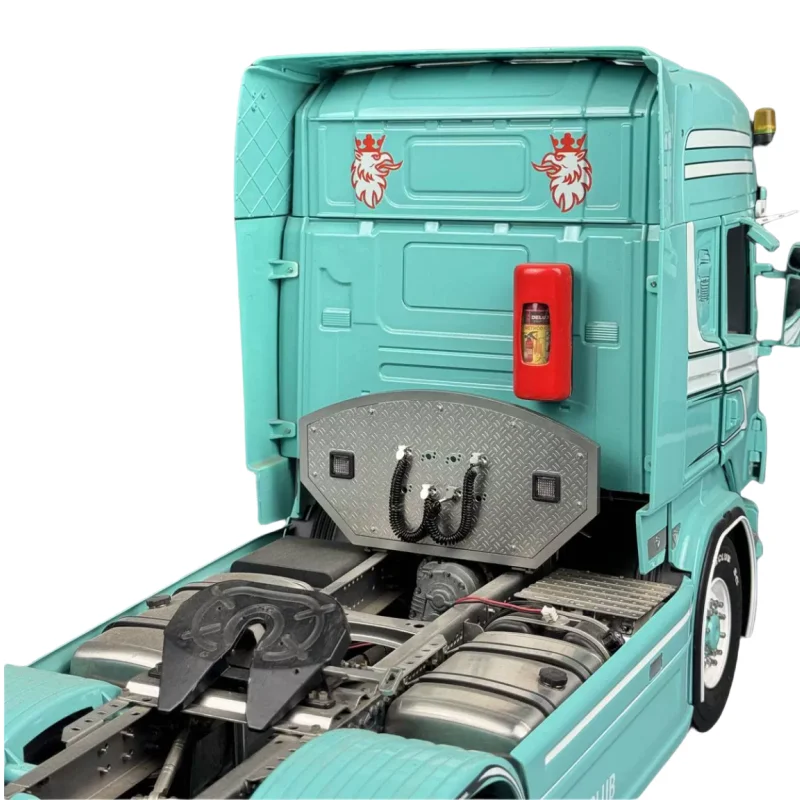 Zadný dekoratívny panel Kovová vzduchová trubica Tracheal stojan pre 1/14 Tamiya RC Truck Scania Scania Benz Man Scaleclub Európske prívesné diely