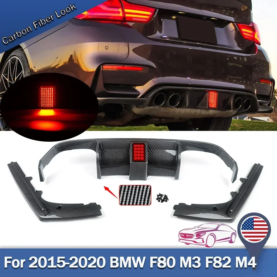 Zadný difúzor s uhlíkovými vláknami Lipy bez svetla na roky 2015-2020 BMW F80 M3 F82 F83 M4