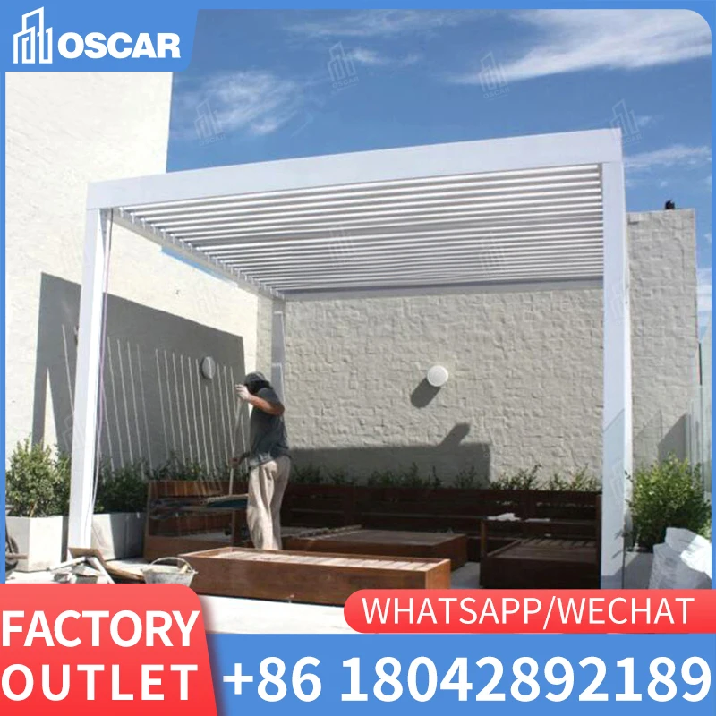 Zadný dvor Pergola 6m x 4m Pergola Louvre Restaurant Restaurant Pergola Zip Screen