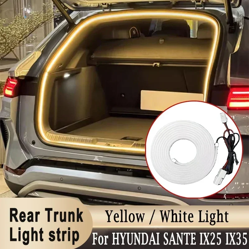 Zadný kmeň LED LED Svetelné prúžky kmeňa Interiérový dekoratívny lampa pás žlté / biele svetlo pre Hyundai Santa IX25 IX35 Tucson L