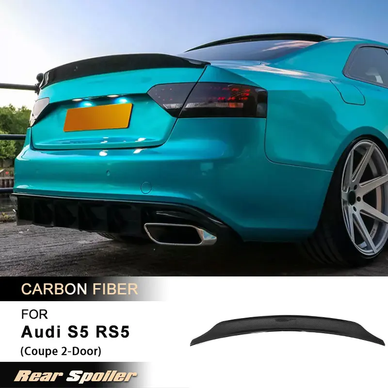 Zadný kmeňa Krídle spojlera pre Audi S5 RS5 Coupe 2-dvere 2009-2016 pretekárske závodné zadné spojlerové topánky krídla krídla uhlíkové vlákno / FRP / FRP