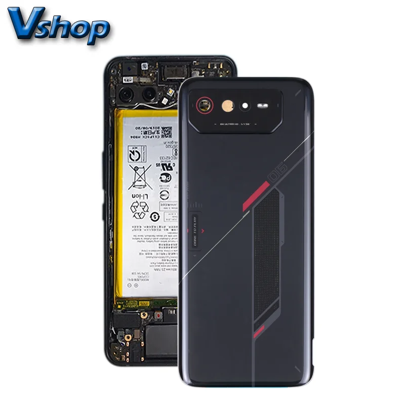 Zadný kryt sklenenej batérie pre ASUS ROG Telefón 6 AI2201-C AI2201-F Výmena dielov mobilného telefónu