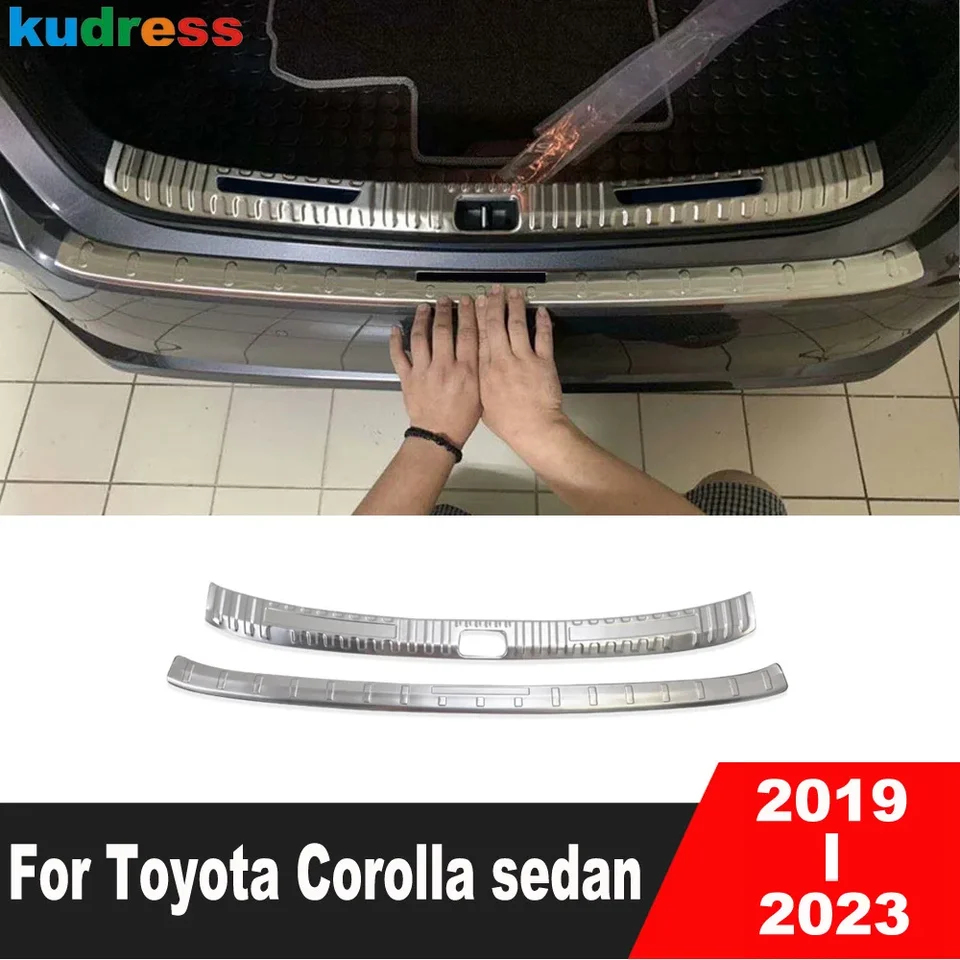 Zadný nárazník kmeňa pre kmeňový nárazník pre Toyota Corolla Sedan 2019-2021 2022 2023 Oceľové zadné dvere Dvere Sill Plave strážne doplnky