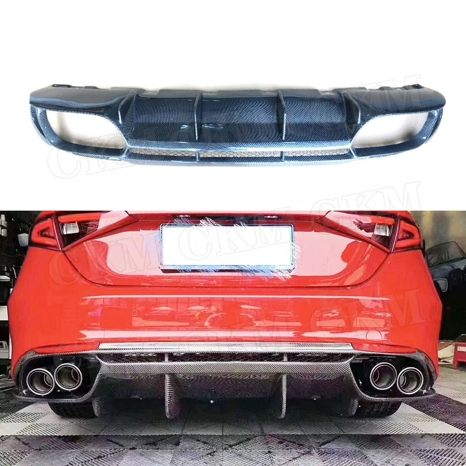Zadný nárazník z nárazníka z uhlíkových vlákien Difúzor automobilu Cover Cover Cover FRP Príslušenstvo pre Alfa Romeo Giulia Standard 2017-2020 Q Q Style