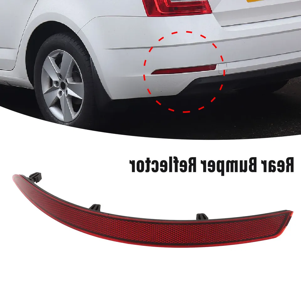 Zadný nárazový reflektor Clear Visibility zaoblené okraje s nárazovým odoslaním pre Octavia 5e facelift 2017-2019 pravý 5e5945106a