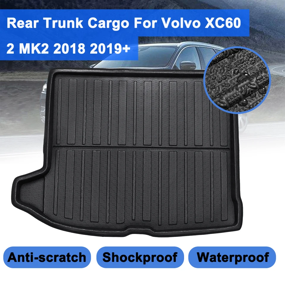 Zadný podšívkový vložka Zadný kufrový kmeň podlahový podlahový kobercový batožinový podnos pre Volvo XC60 2 MK2 2018 2019+ Vodotesný ochranca bahna