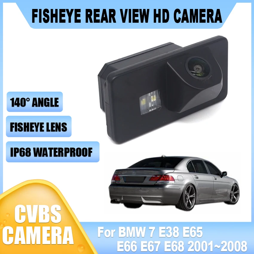 Zadný pohľad na reverznú kameru CCD nočné videnie zálohovacia značka Kamera BMW 7 E38 E65 E66 E67 E68 2001 ~ 2005 2006 2007 2008