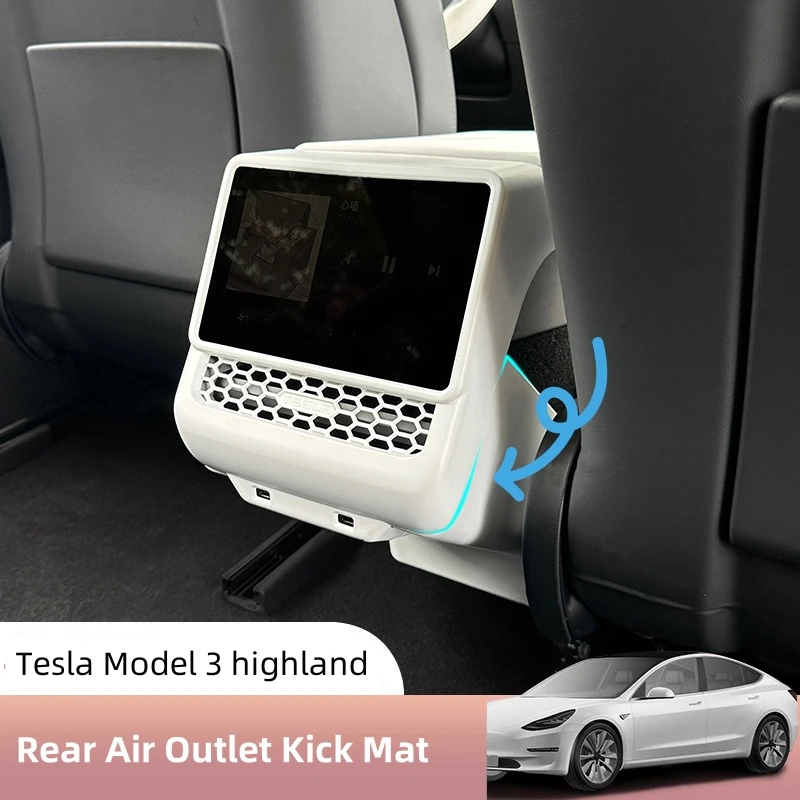 Zadný vzduchový kick kick rohož pre Tesla Model 3 Highland Ochranná krytka Ochranná krytina zadná obrazovka Ráme Rám Vnútorné príslušenstvo