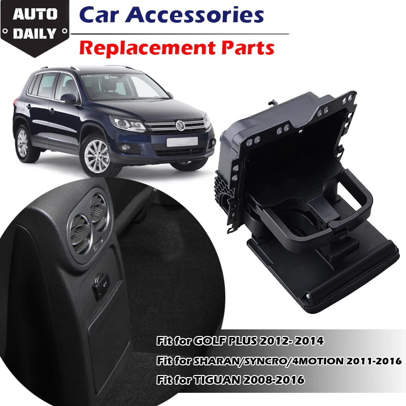 Zadný vzduchový vetracia konzola Mount Mount Cup Držiteľ nápojov fľašu Fit Fit for VW Volkswagen Tiguan 2008-2016 Golf Plus 2012-2014 Sharan
