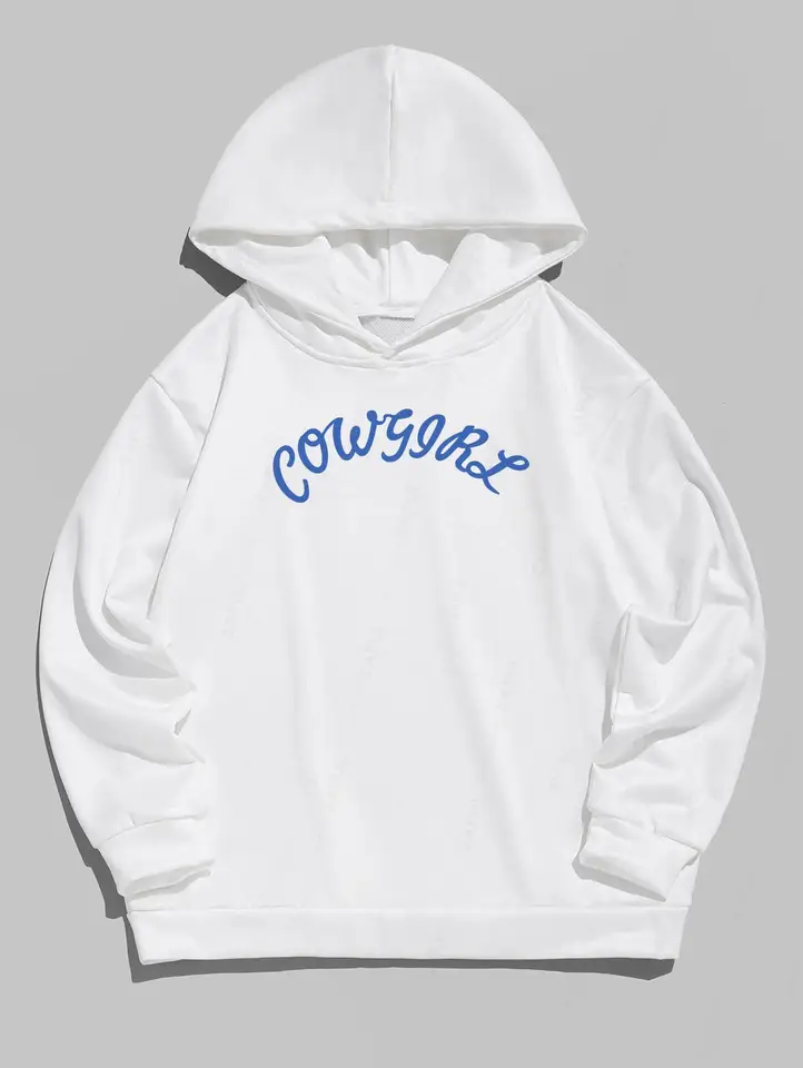 ZAFUL Dámska príležitostná cowgirl Horse Cactus Graphic Pattern Drop Rae Raeves Pullover Hoodie