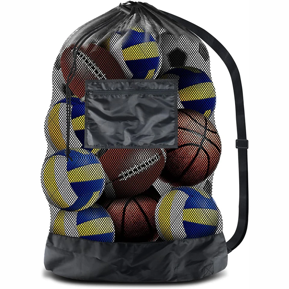 Zahryztá sieťová loptička Storage Bag Basketbal futbalové volejbalové ragbyové mesh s vreckom Multifunkcie športového vybavenia Storage Storage