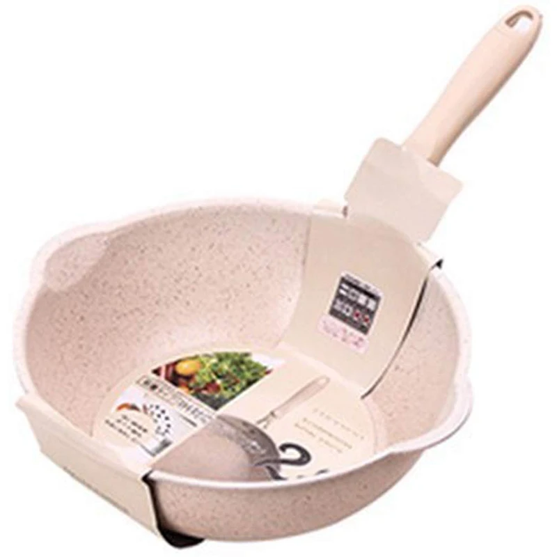 Zahustená spodná kamenná panvica Multifunkčné nelepivé panvice hlboké nougat hrniec Big Mouth Wok Pank 20 cm