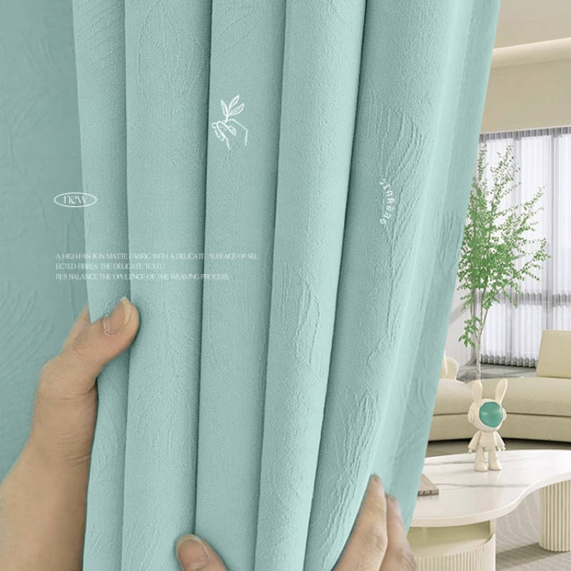 Zahustený chenille svetlo luxusný moderný jednoduchý záves výpadku 2024 Nová spálňa obývacia izba High End Fresh Green Drapes