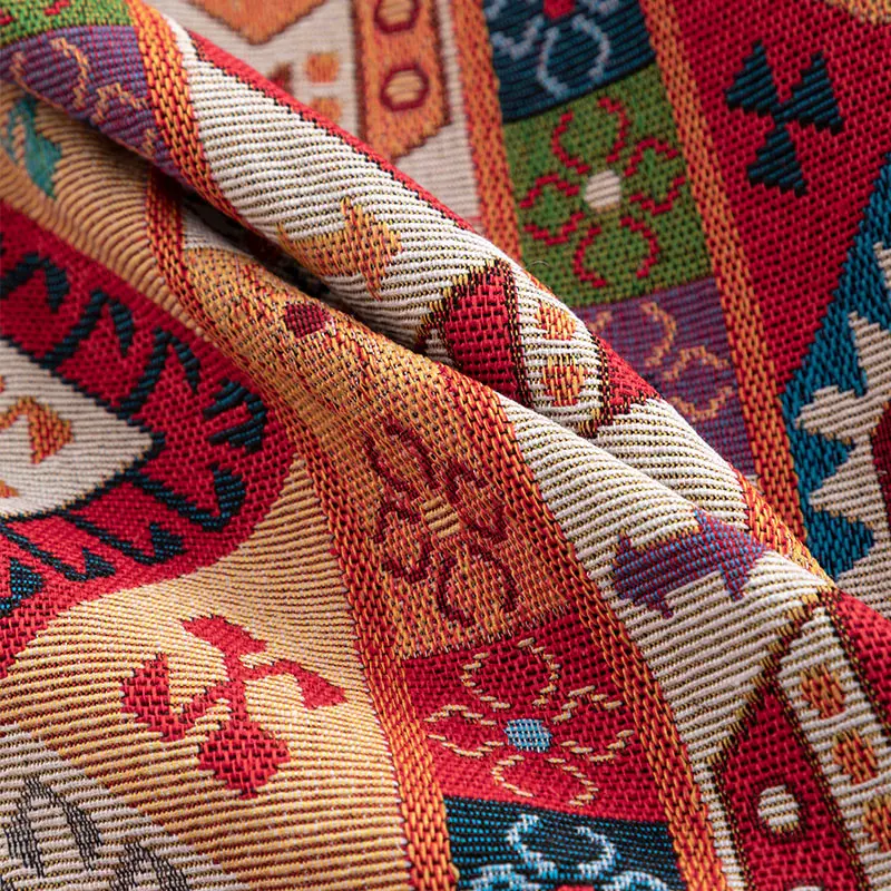 Zahusťovanie chenille jacquard látka na pohovku závesu obrusový obrus farbu Zodpovedajúce pozadie Etnický štýl ručne vyrábaný šijací text