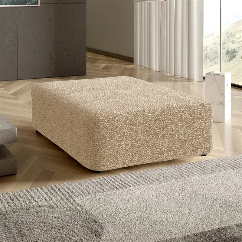 Zahusťovaný Seersucker Ottoman Cover Elastic Stori Cover Cover Sofa Footrest All-Inclusive Square Low Stool pokrýva ochrancu nábytku