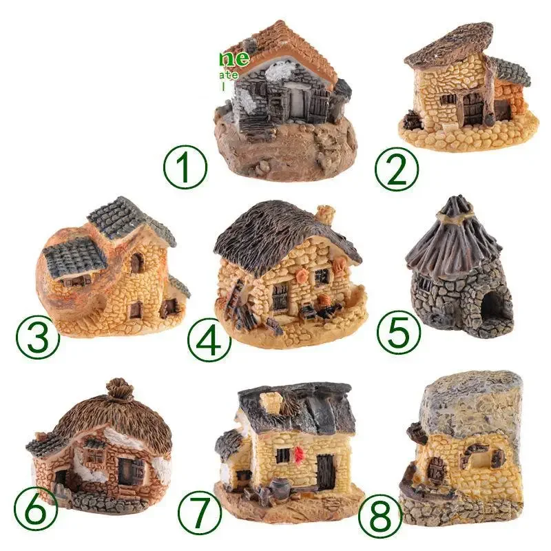 Zakka Love Sea Malé domy Micro Landscape Decoration Domov Resin Malé domy ozdobné vily dekorácie miniatúrna záhrada
