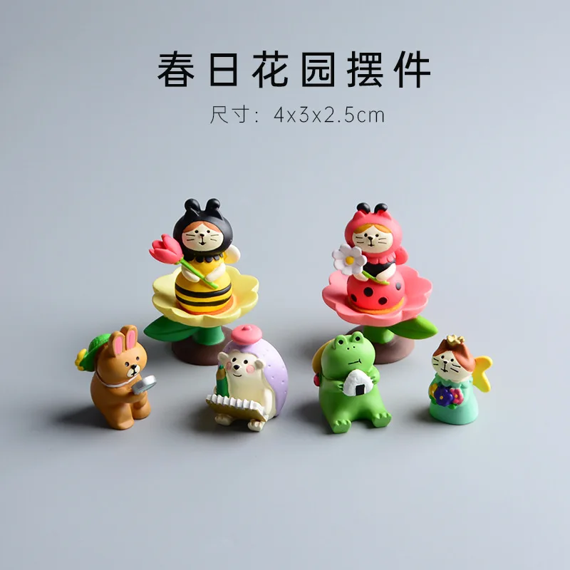 Zakka roztomilá mačka žaba papagáj Parrot miniatúrna záhradná séria dekorácie remeslá Zvieratá figuríny Hedgehog živice stolné ozdoby darčeky