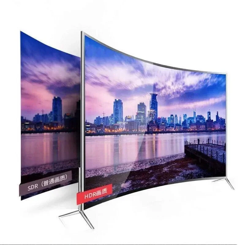 Zakrivená inteligentná LED televízia pre 4k UHD LED televízia WiFi USB Video Fashion Design 55 palcový inteligentný televízor 4K Ultra HD