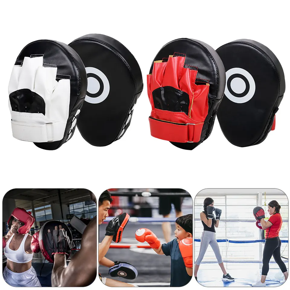 Zakrivené boxové ručné ruky PU kožené bojové ručné kopanie podložky odolné voči Taekwondo Hand Target Sports Training Equipment