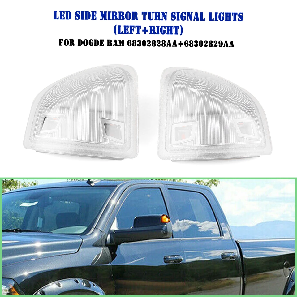 Zakrásové zrkadlo Turn Signal Light LED ukazovateľ LED indikátora LAMP pre Dodge RAM 1500 2500 3500