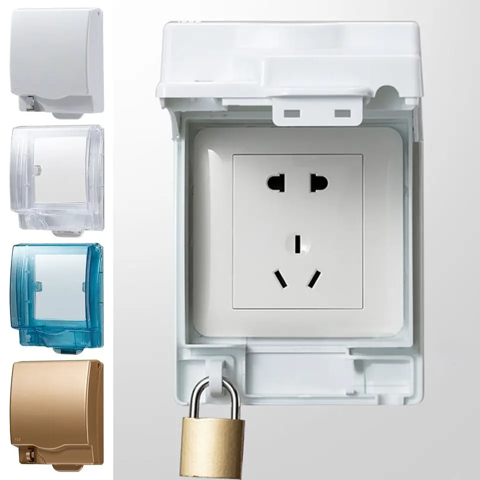 Zamykateľná stena namontovaná na zásuvku vodotesná prachová vonokačná škatuľka Outdoor 86 Typ Splash-Proof Switch Socket Proti-Shock Ochrana krytu