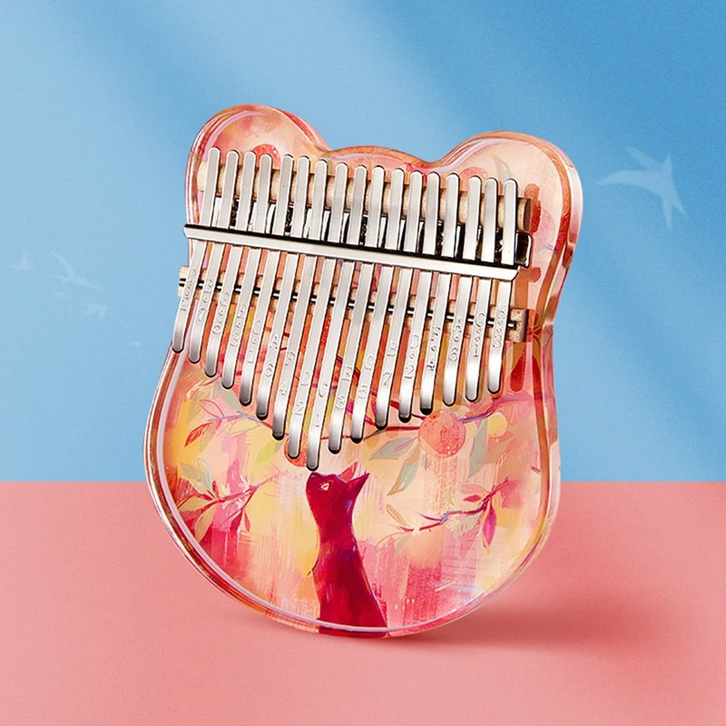 Zani 21 Thumbhard Kalimba Akrylové krištáľové priehľadné prsty Qin Instrument pre začiatočníkov
