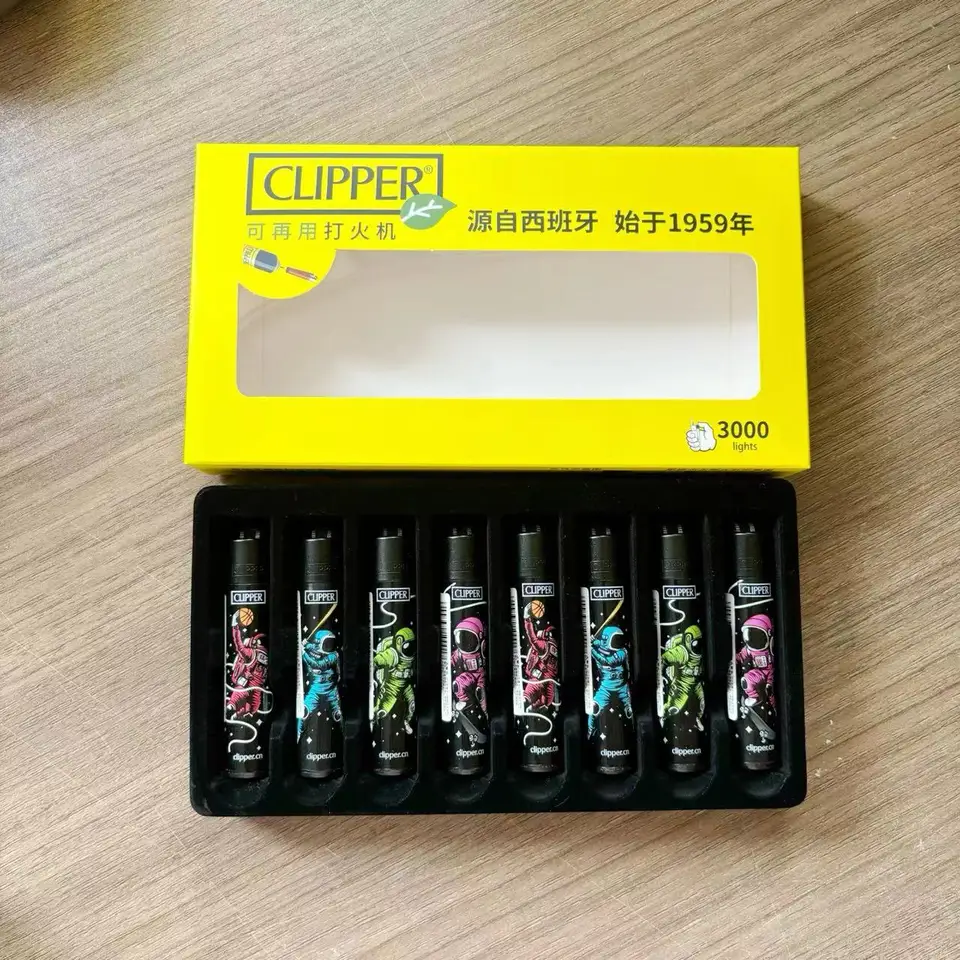 Zapaľovače Clipper Open Flame Butane Gas Gastters Collecble Dary Darčeky