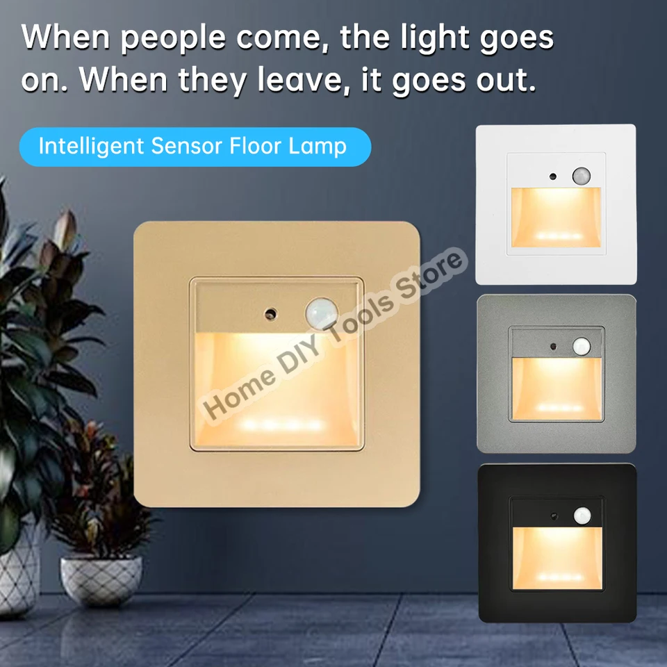Zapustené LED stena Senzor schodu Senzor schodiska Svetlo Svetlo AC110V-240V Kroková lampa Koridor osvetlenie vnútorné osvetlenie steny Nočné svetlo