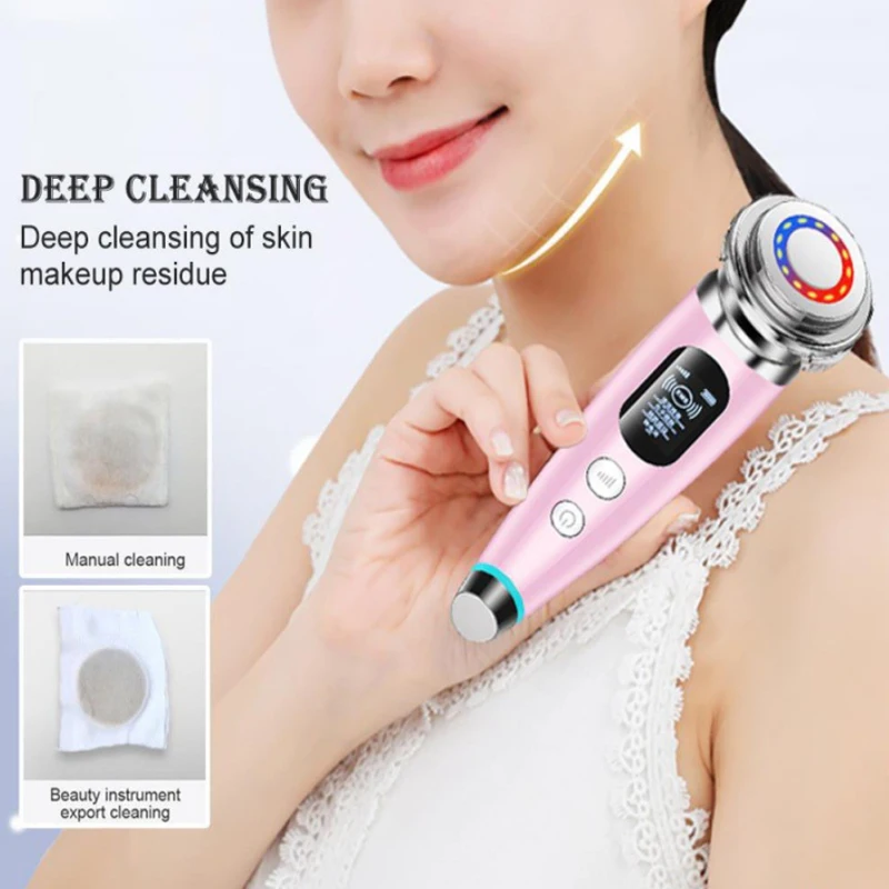 Zariadenie na čelenie tváre na tvár mikrokročné omladenie pokožky Massager Massager Light Therapy Proti starnutia Nástroje na starostlivosť o pleť