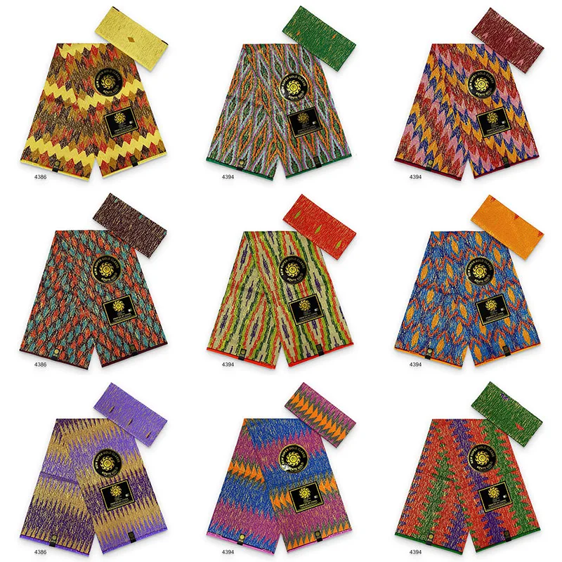 Zaručená skutočná Nigéria Ankara vosk látka African Real Wax tkanina 100%bavlnená zlatá tlač Kente vysokokvalitné mäkké pagne šaty