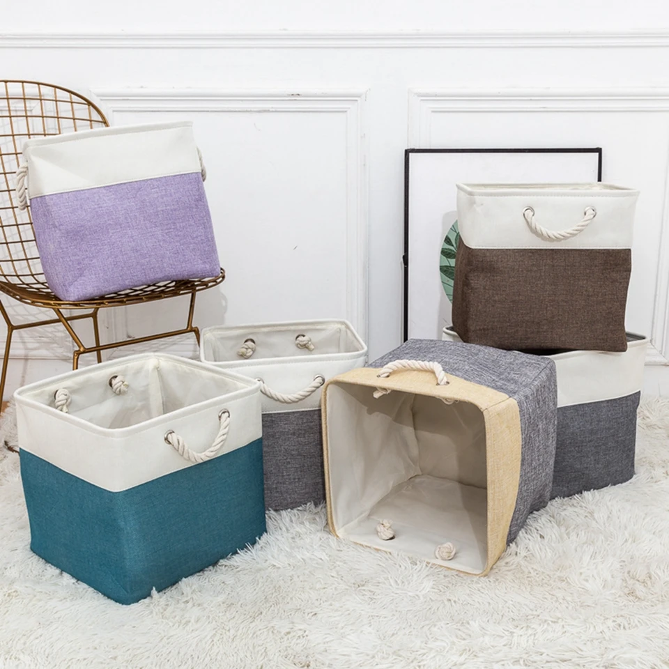 Zasadené textilné skladovacie kocky Organizátor s rukoväťami 33 cm Storage Storage pre organizáciu pre organizáciu odolnú hračkou