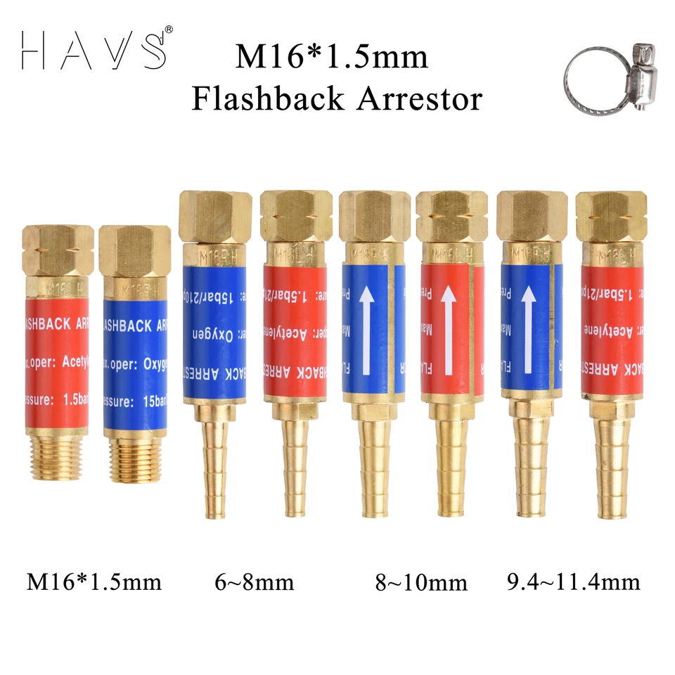 Zasahovateľ flashback Oxygen Acetylén Propán Kontrola plameňa Buster M16*1,5 pre regulátor plynu reduktora tlaku a rezanie TORC