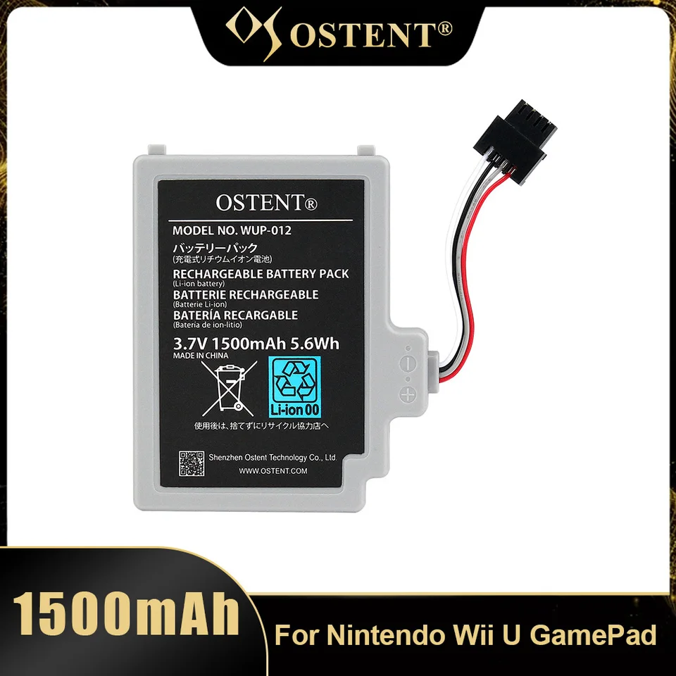 ZATENT WUP-010 WUP-012 1500MAH Nabíjateľná batéria pre Nintendo Wii U Gamepad Výmena batérie bezdrôtového ovládača