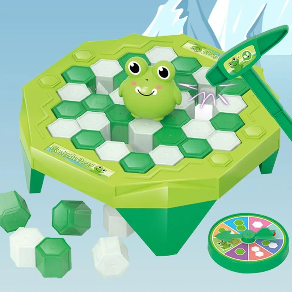 Zaujímavá plastová látka lámajúca hračku hračky Frog Penguin Zvieratá bloková doska