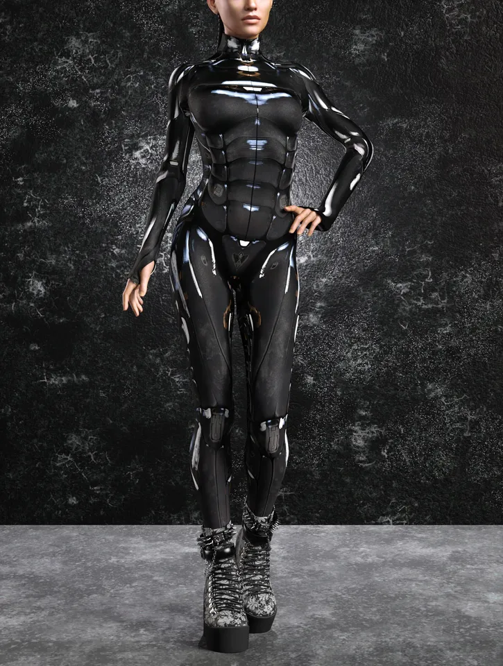 Zawaland Cool Punk Zentai Dámske kapsuits kombinézy 3D tlačené módny cosplay