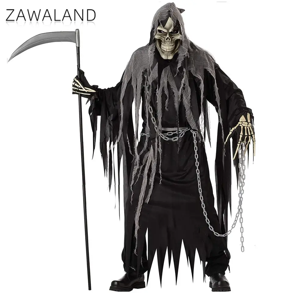 Zawaland Halloween dospelých Horor smrť Scythe Cosplay kostým nadlieva prázdninové večierky vtipné pódium módne kostýmy oblečenie