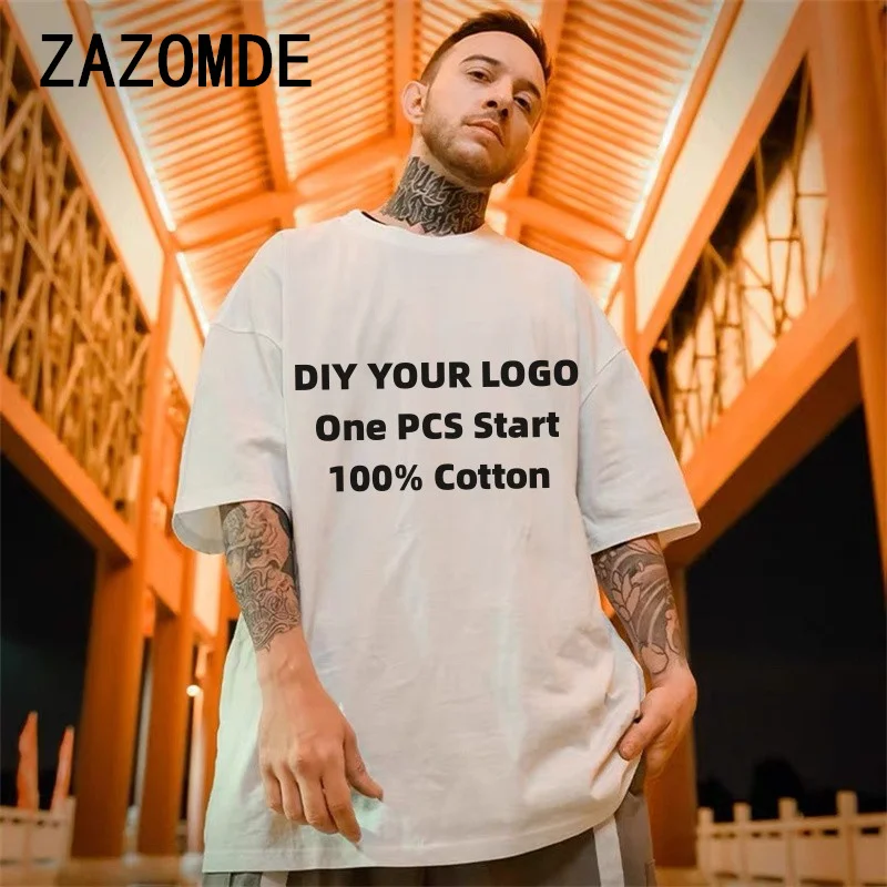 Zazomde prispôsobenie DIY, Láska logo Príležitostné bavlnené tričká Hipster Tričká Harajuku Tee Men Topy Tops oblečenie krátky rukáv