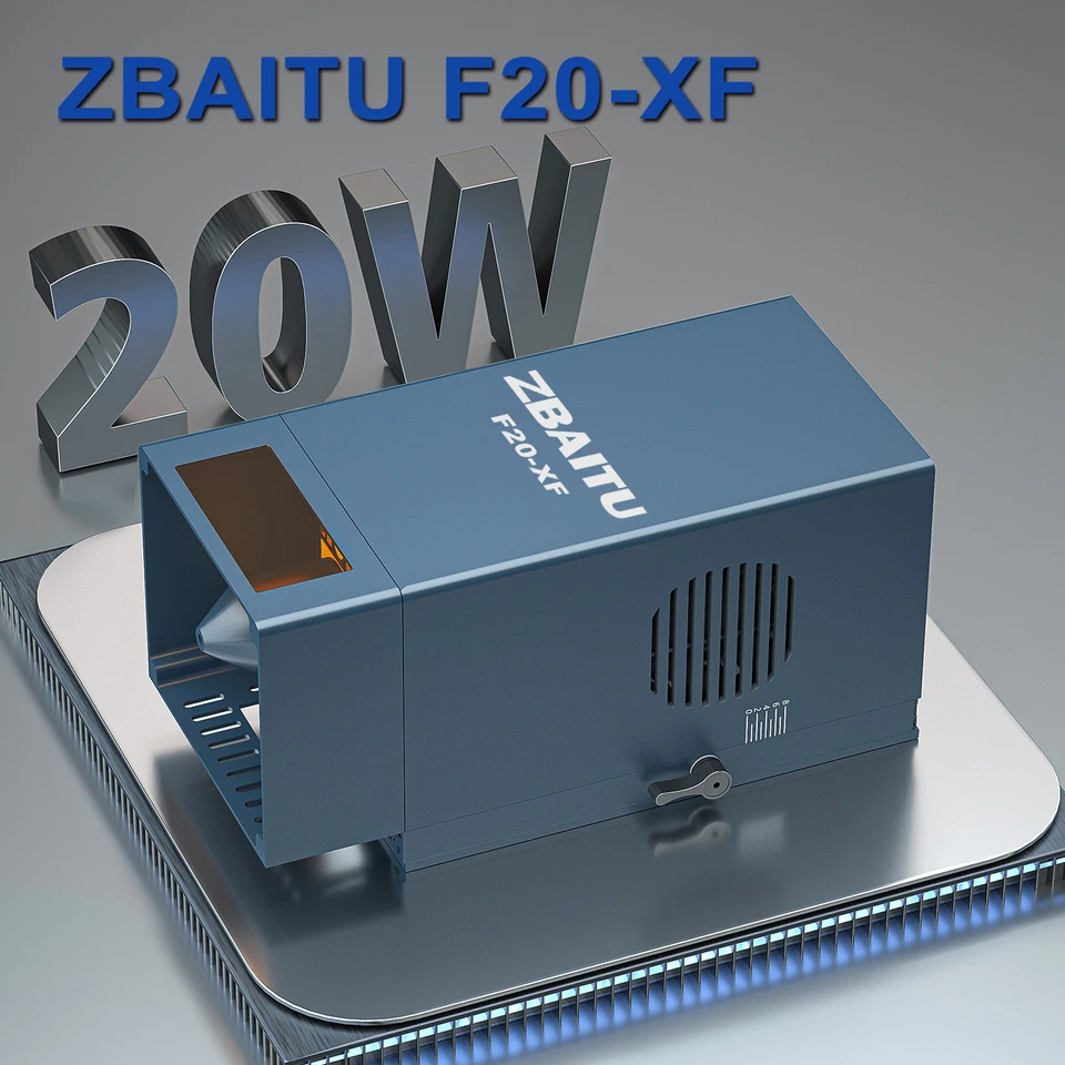 Zbaitu XF20 20W Drevené drevo CNC strojové laserové hlavy High Power 80x60cm M81 Drevené akrylové z nehrdzavejúcej ocele Kovový gumový ryšík