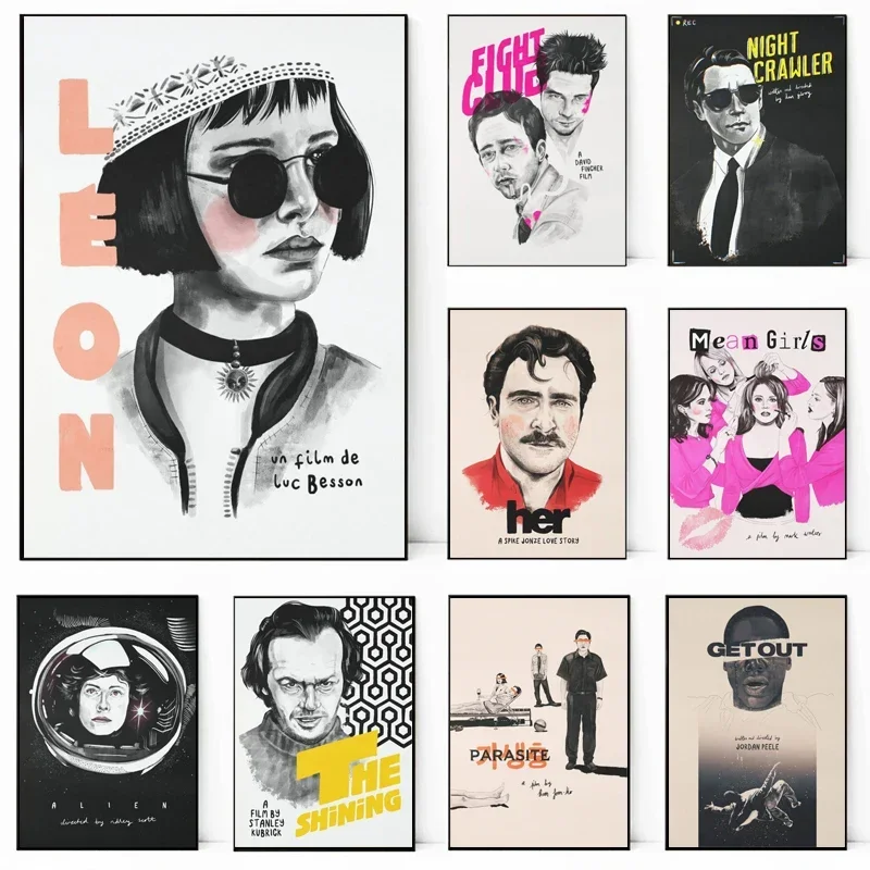 Zbierka klasických filmových plagátov Leon Fight Club Art Tlačenie plátno Tlač posteru stena
